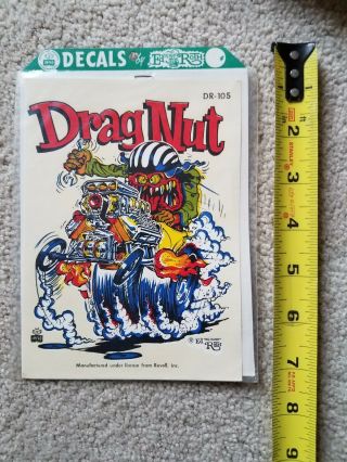 Neon Drag Nut Vintage Large Water Decal Ed Big Daddy Roth Rat Fink W/header