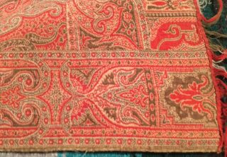 Large Antique Hand Woven Paisley Shawl (67” X 65”) -