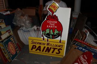Large Vintage 1950 ' s Sherwin Williams Paints 2 Sided 48 
