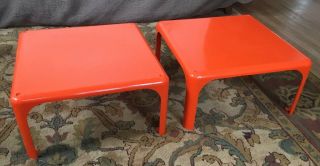 Stackable Demetrio 45 Side Tables By Vico Magistretti For Artimide 60’s Set Of 2
