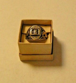 Vintage Ww1 U.  S.  Army Corps Of Engineers 102 Sterling Ring Size 8 1/2 9.  5 Grams