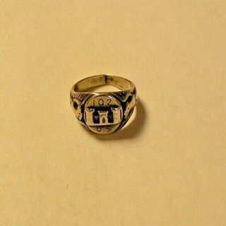 VINTAGE WW1 U.  S.  ARMY CORPS OF ENGINEERS 102 STERLING RING SIZE 8 1/2 9.  5 GRAMS 3