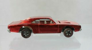 Hot Wheels Die Cast Car Redline 1969 Custom Dodge Charger Red White Interior