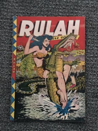 Vintage Comic Book Rulah 22 Jungle Scene With A Kamen Or Alligator On The Cover