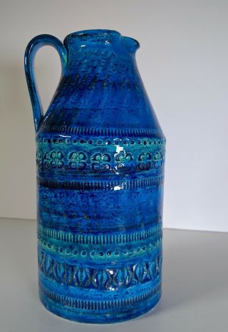 Bitossi Rimini Blue Vase Pitcher Aldo Londi Raymor Mid Century Modern