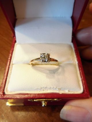 Antique Art Deco 14k Yellow White Gold European Cut Diamond Engagement Ring (938)