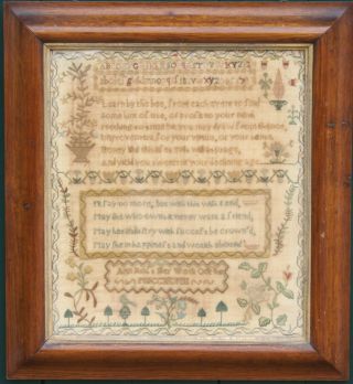 Antique 18th Century Silk Needlework Sampler By Ann Ros 1798