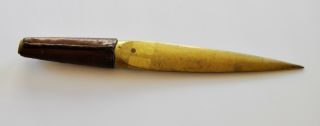 Vintage Bronze And Leather,  Mid Century,  Letter Opener By Carl Aubock