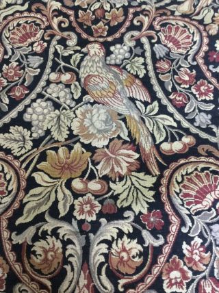 Antique William Morris ? Upholstery Fabric 67 " X 55 " Birds Fruit Heavy Tapestry