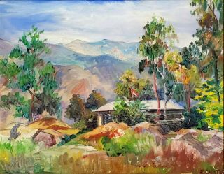 Ellen Curtis California 20thc American Impressionist Mountain Landscape Painting