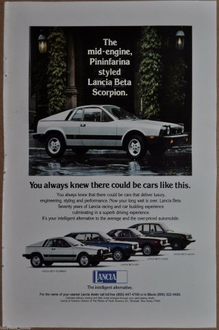 1976 Lancia Beta Scorpion Advertisement,  Lancia Beta Automobile Models