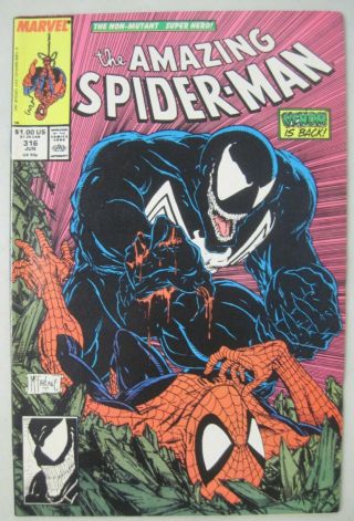 Spider - Man 316 Marvel Comics 1989 Venom Appearance