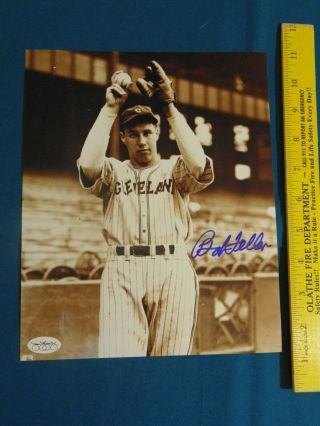 Bob Feller Autograph Photo - Hof Mlb Signature Picture Cleveland Indians