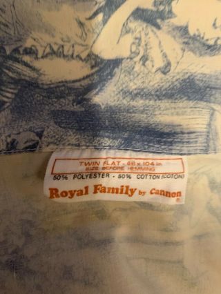 Vintage Alice In Wonderland Flat Twin Bed Sheet & Pillowcase