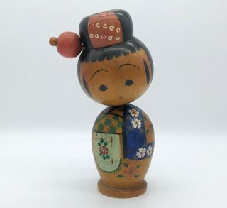 8.  4 Inch (21.  5 Cm) Japanese Vintage Sosaku Wooden Kokeshi Doll /cute Kimono Girl