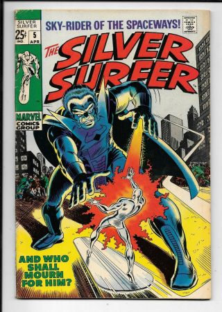 Marvel Silver Surfer 5 (1969) Stan Lee/ John Buscema,  Vg To Fn - Range