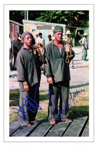 Dustin Hoffman,  Steve Mcqueen - Papillon Signed Photo Print Autograph