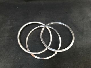 Vintage 1997 Pmb London Sterling Hallmarked Intertwined 2 5/8” Bangles
