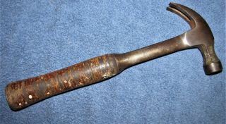 Vintage Craftsman 16 oz Stacked Leather Handle Hammer - Leather Very Tight 3