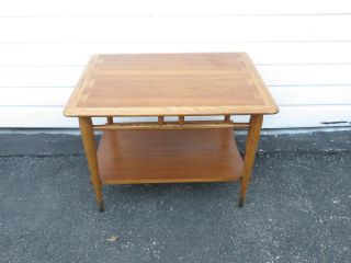 Mid Century Modern Dovetailed Inlaid Side End Table by Lane 9407 2