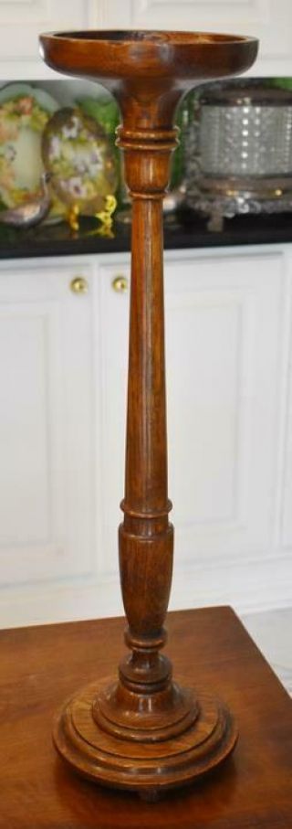 Wonderfully Tall Victorian Era Hand Carved Med Brown Oak Store Display Hat Stand