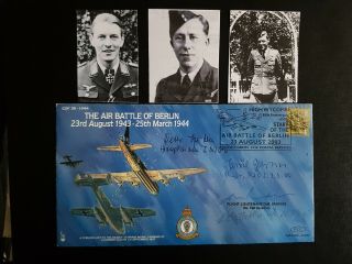 Wwii Raf Bomber Command & Luftwaffe Night Fighters Multi Signed First Day Cover