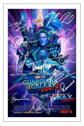 Guardians Of The Galaxy Vol 2 Cast Signed Photo Print Autograph Poster