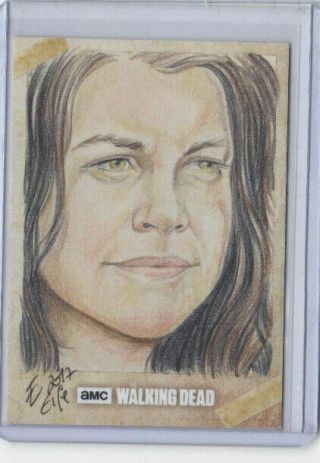 Topps Amc The Walking Dead Season 6 Artist Sketch Card Maggie By Elfie Lebouleux