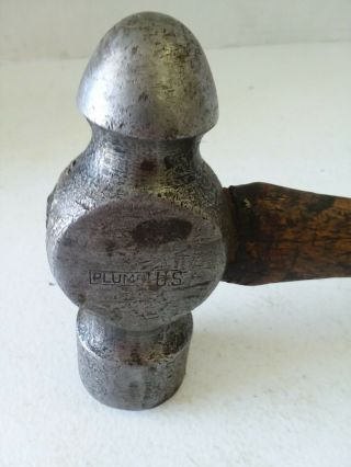 Vintage Plumb 40 Oz.  Ball Peen Hammer Wood Handle 14.  5 " Long
