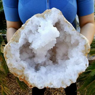 Big 10 Inch Prestine White Quartz Crystal Geode Morocco