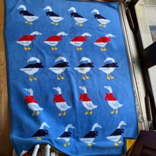 Vintage Dinarsu Crown Crafts Geese Throw Blanket Thick High Pile Fleece 76 X 54