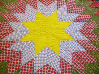 WASHED MANY TIMES,  Still Nice: Vintage LONE STAR Hand Made Cotton Quilt; FULL 2