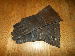 Ww2 German Luftwaffe Fliegerhandschuhe Leder - Leather Pilot Gloves -