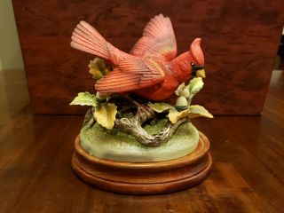 Vintage Cardinal Bird By Andrea Sadek Porcelain Figurine Japan Almost 7 " Tall