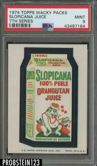 1974 Topps Wacky Packs 7th Series Slopicana Juice Psa 9
