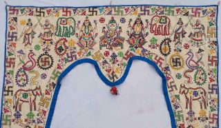 Ethnic Embroidery Rabari Ganesha Tribal Tapestry Decor Door Valance Indian Toran