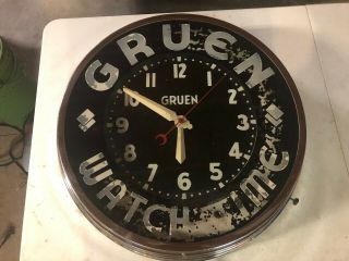 Vintage 1950’s Glo - Dial Electric Neon Clock,  19 Inch Size