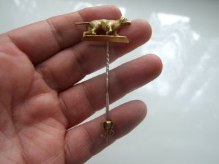 Antique Victorian 18k Gold Dog Stick Pin