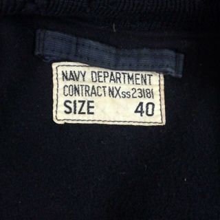 Authentic 1940s Military WW2 US Navy Dept Deck Jacket Coat sz 40 3