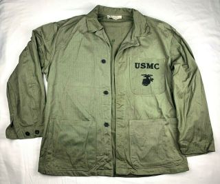Authentic Ww2 Usmc P41 Hbt Utility Jacket Dated 1943 Size 40