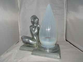 Art Deco 1920s Semi Nude Lady Lamp Nuart Frankart Era
