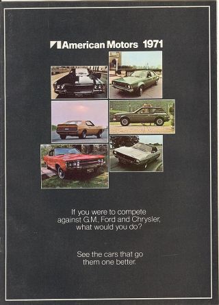 1971 Amc Javelin Amx Gremlin Hornet Matador Ambassador Wagons Fl Sales Brochure