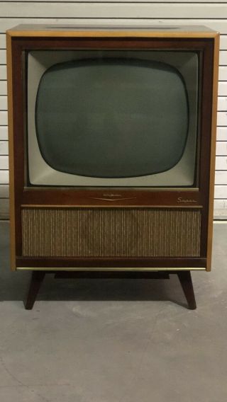 Mid Century Modern Vintage Rca Victor Tv Mcm Television Fish Tank