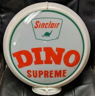 Old Sinclair Dino Supreme Gasoline 13.  5 In Gas Pump Globe Capco 1 Lens