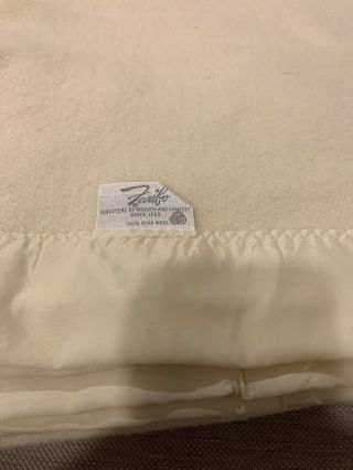 Faribault Woolen Mill Ivory Full / Queen Size 100 Virgin Wool Blanket 64x90