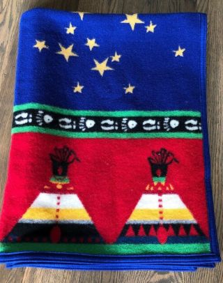 Pendleton Beaver State Robes And Shawls Aztec Wool Blanket 32 " X 43 "