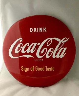 1950’s Coca Cola Button Sign - 12 Inch