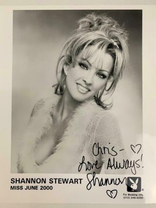 Hand Signed Playboy Bunny Shannon Stewart Miss June 2000 8x10 Photo Adult Star