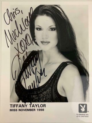 Hand Signed Playboy Bunny Tiffany Taylor Miss November 1998 8x10 Photo Adult