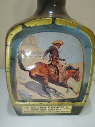 Jim Beam Frederic Remington ' s Cowboy Vintage Bourbon Whiskey Decanter Bottle 2